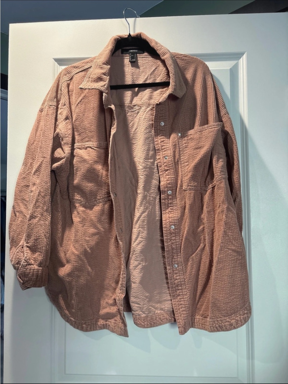Forever 21 Men's Corduroy Shacket - Dusty Pink